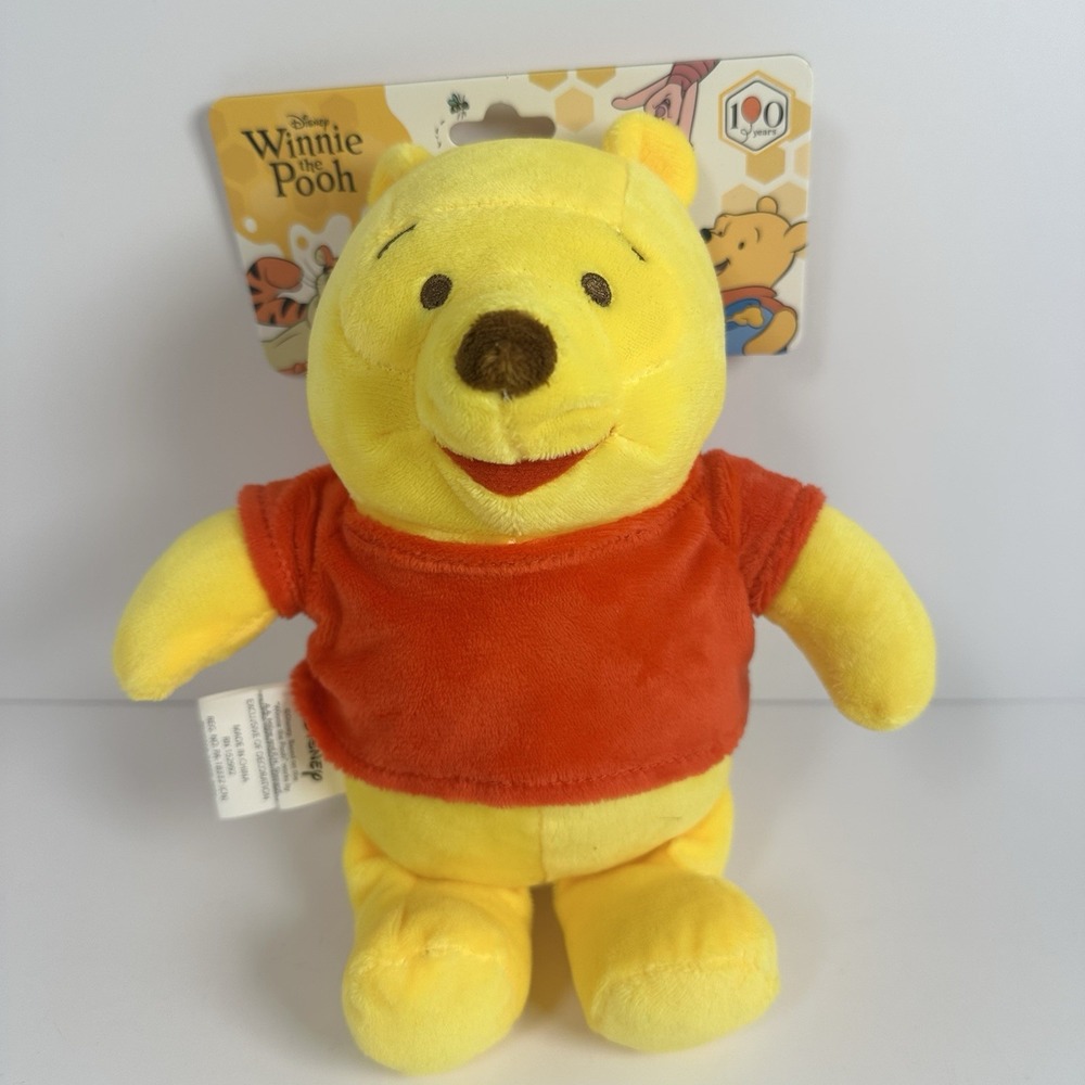 Disney Winnie The Pooh Plush Dog Toy OS Yellow NWT 100 Years CultureFly Squeaky
